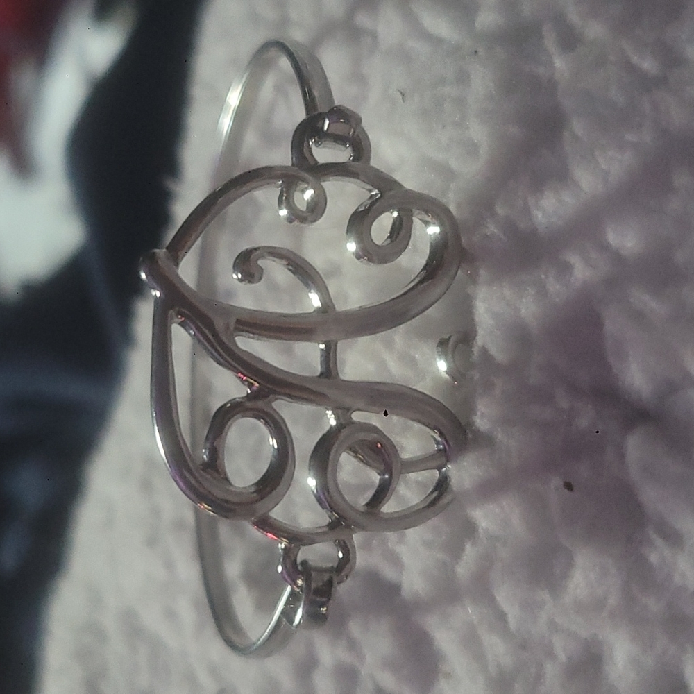 The letter A silver tone bracelet